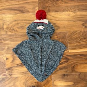 Roots kids monkey knit poncho